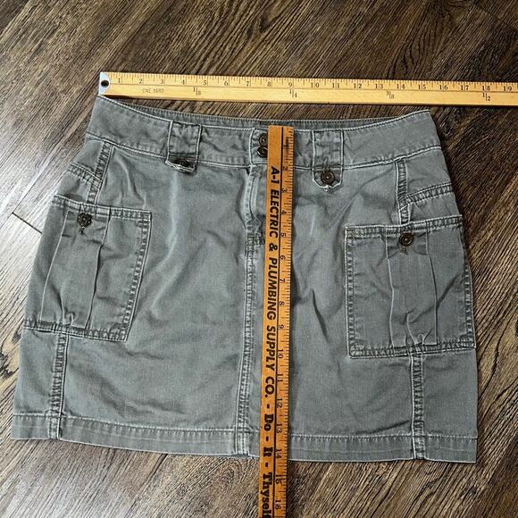Vtg 90s Y2k L.E.I. Olive Green Cargo Mini Skirt 9 - Picture 7 of 7